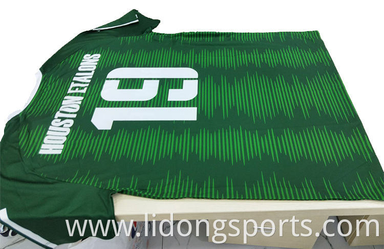 LiDong Latest pattern design soccer team training uniforms 100% polyester custom football jerseys